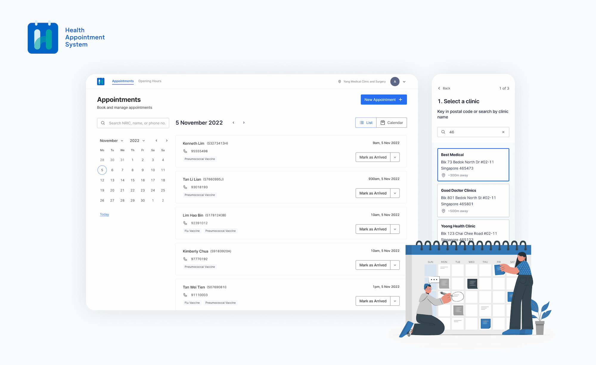 Booking appointments easily and quickly with HAS.